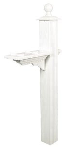 Solar Group PP600W00 Plastic Deluxe Mailbox Mounting Post with Cross Arm, White