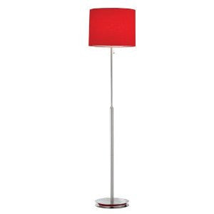 Adesso 3023-08 Bobbin Floor Lamp, Satin Steel/Red