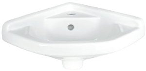 Elizabethan Classics ECETCBWH English Turn Corner Basin, White