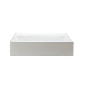 Decolav 1464-CWH Classically Redefined Low Profile Square Above Counter Lavatory Sink, White