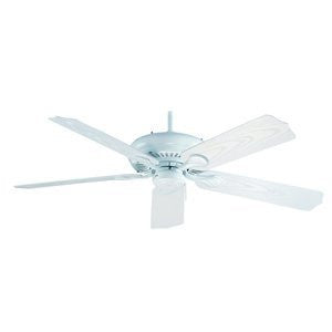 Royal Pacific 1017W-WH Torrent 5-Blade 52-Inch Ceiling Fan, White with White Wood Grain ABS Blades For Outdoor Wet Location