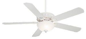 Casablanca 55005 Ainsworth Gallery 60-Inch 5-Blade Single Light Ceiling Fan, Cottage White with Cottage White Blades and Snowflake Linen Glass Bowl Light