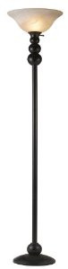 Home Source Industries LMP10818 Modern Floor Lamp with Alabaster Glass Shade, 71-Inch Tall, Black