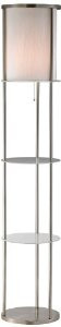 Adesso 3666-22 Holden Shelf Floor Lamp, Satin Steel Finish