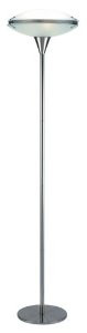 Lite Source LS-8225PS/FRO Dome Floor Lamp, Polished Steel with Frosted Glass Shade