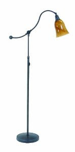 House Of Troy HP700-OB-AG Hyde Park Portable Floor Lamp, Oil Rubbed Bronze with Art Glass Shade