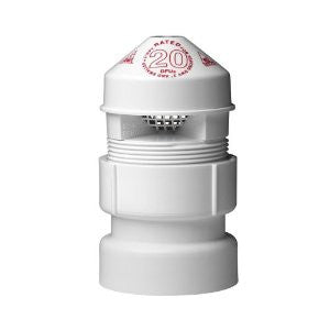 Oatey 39016 Sure-Vent Air Admittance Valve with 1-1/2-Inch by 2-Inch PVC Adapter, 2-Inch