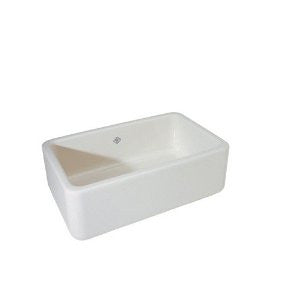 Rohl RC3018WH 30-Inch by 18-Inch by 10-Inch Shaws Lancaster Apron Front Single Bowl Fireclay Kitchen Sink, White