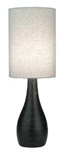 Lite Source LS-2996 Quatro 17-1/2-Inch Mini Table Lamp with Linen Shade, Brushed Dark Bronze