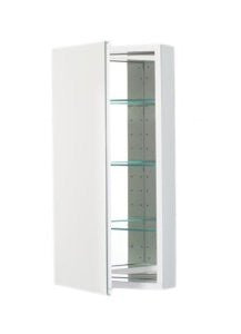 Robern PLM2030W PL Series Flat Plain Mirrored Door, 19-1/4-Inch W by 30-Inch H by 3-3/4-Inch D, White Interior