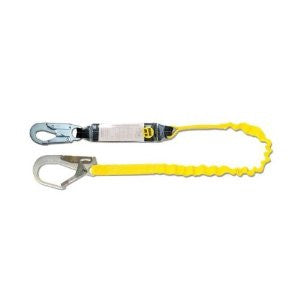 Guardian Fall Protection 01202 5-Foot Heavy Duty Single Leg Shock Absorbing Lanyard with Rebar Hook