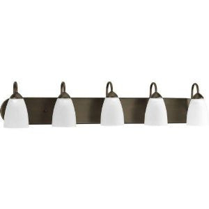 Progress Lighting P2713-20 Gather Collection 5-Light Vanity Fixture, Antique Bronze