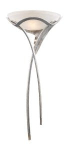 Landmark 002-TS Aurora 1-Light Sconce, 38-Inch, Tarnished Silver with Amber Glass