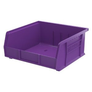 Akro-Mils 30235 11-Inch by 11-Inch by 5-Inch Plastic Storage Stacking Hanging Akro Bin, Purple, 6-Pack