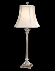 Dale Tiffany GB60640 Scala Buffet Lamp, Brushed Nickel and Fabric Shade