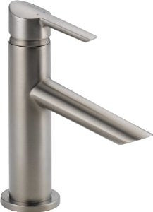 Delta Faucet 561LF-SSMPU Compel Single Hole with Single Handle and 4-Inch Plate/Metal Pop-Up, Stainless