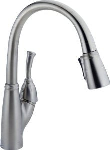 Delta Faucet 989-AR-DST Allora Single Handle Pull-Down Kitchen Faucet, Arctic Stainless