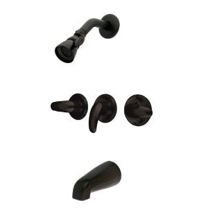 Kingston Brass KB235LL Tub and Shower Faucet with 3-Legacy Lever Handle, Oil Rubbed Bronze