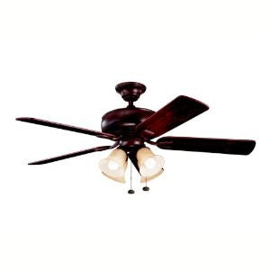 Kichler Lighting 339401TZ 4 Light Saxon Premier Ceiling Fan, Tannery Bronze