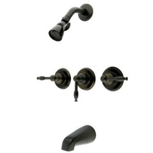 Kingston Brass KB235KL Tub and Shower Faucet with 3 Handle, Oil Rubbed Bronze