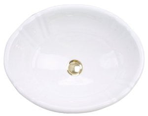 St. Thomas Creations 1002.000.01 Antigua Petite Oval Self-Rimming Lavatory Sink with Overflow, White Finish. Drain stopper not included.