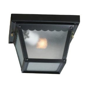 Sunlite ODI1095 9-Inch Ceiling Mount Outdoor Porch Fixture, Black Finish with Frosted Glass