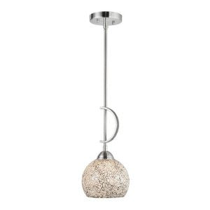 Woodbridge Lighting 13023STN-M00WHT North Bay 1-Light Mini-Pendant, 6-Inch by 45-1/4-Inch, Satin Nickel