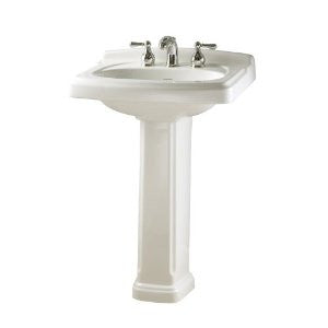American Standard 0555.801.020 Townsend Pedestal Bathroom Sink with 8-Inch Faucet Spacing, White