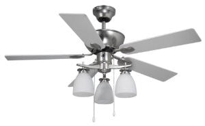 Canarm CF42NEW5BPT New Yorker Dual Mount 42-Inch Ceiling Fan with Flat Opal Light Kit and 5 Reversible Blades, Brushed Pewter