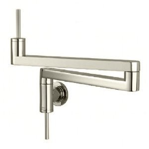 Jado 800901.144 Contemporary Pot Filler with Single Lever Handle, Brushed Nickel