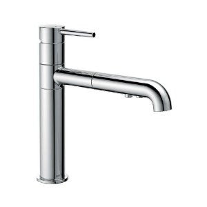 Delta Faucet 4159-BL-DST Signature Single Handle Pull-Out Kitchen Faucet, Matte Black