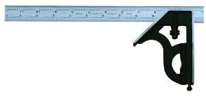 Starrett 11H-12-4R Combination Square with Cast Iron Head and Black Wrinkle Finish