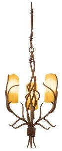 Kalco 4755GW/CL03 Napa 3-Light Chandelier, Golden Wheat Finish with Calcite Glass Shade