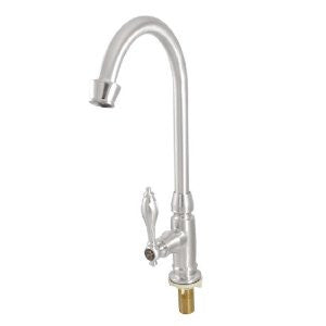Amico Bathroom 20.5mm Thread 1/4 Turn Grip Bend Sink Faucet Tap Silver Tone