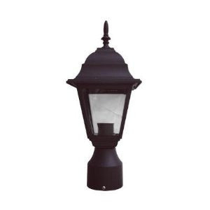 Sunlite ODI1150 15-Inch Decorative Light Post Outdoor Fixture, Black Finish with Clear Glass