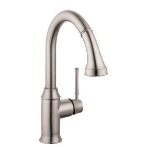Hansgrohe 4216800 Talis C Prep Kitchen Faucet with Pull Down 2-Spray, Steel Optik