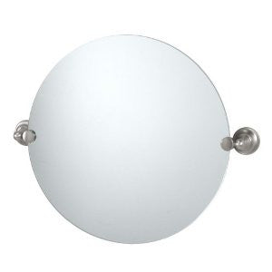 Gatco 4339R Tiara Round Wall Mirror, Satin Nickel