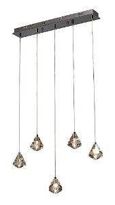 Artcraft Lighting AC418 Eclipse 5-Lite Island Light, Polished Brushed Nickel