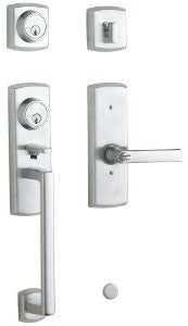 Baldwin 85385.264.2RH Soho Two Point Lock Right Hand Handleset with Soho Lever, Satin Chrome