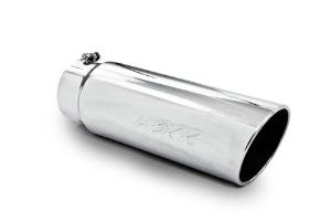 MBRP T5125 T304 Stainless Steel 5" Inlet 18" Length 6" Outer Diameter Angled Rolled End Exhaust Tip