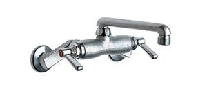 Chicago Faucets 737-RCF Wall Mount Service Sink Faucet with Adjustable Centers, Rough Chrome