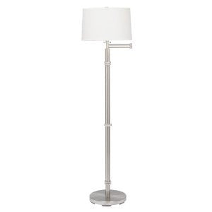 Kichler Lighting 74130 Helene 62-Inch Portable Swing Arm Floor Lamp, Brushed Nickel and Acrylic Disks with White Hard Back Shade