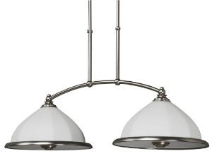 Lighting by AFX FAP218SNSCT Faceted Blown, 2 Light, Glass Pendant, Satin Nickel