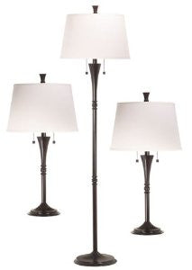 Kenroy Home Park Avenue 3-Piece Lamp Set with Oil-Rubbed Bronze Finish