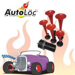 AutoLoc HORN15 12V La Cucaracha Air Horn System with Compressor