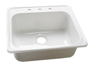 Lyons Industries DKS30X Brushed Nickel 25-Inch by 22-Inch Single Bowl Acrylic 9-Inch Deep Kitchen Sink with Three Faucet Holes