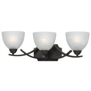 Triarch International 33240/3 Value Series 240 Collection 3-Light Vanity Fixture, English Bronze with Antiqued Cognac Painted Glass