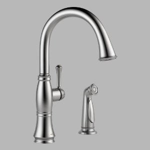 Delta Faucet 4297-AR-DST Cassidy Single Handle Kitchen Faucet with Spray, Arctic Stainless Steel