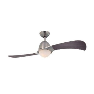 Westinghouse Lighting 7216100 Solana Two-Light 48-Inch Two-Blade Indoor Ceiling Fan, Brushed Nickel with Opal Frosted Glass
