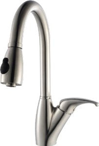 Kraus KPF-2120-SD20 Single Lever Pull Out Kitchen Faucet and Soap Dispenser, Stainless Steel